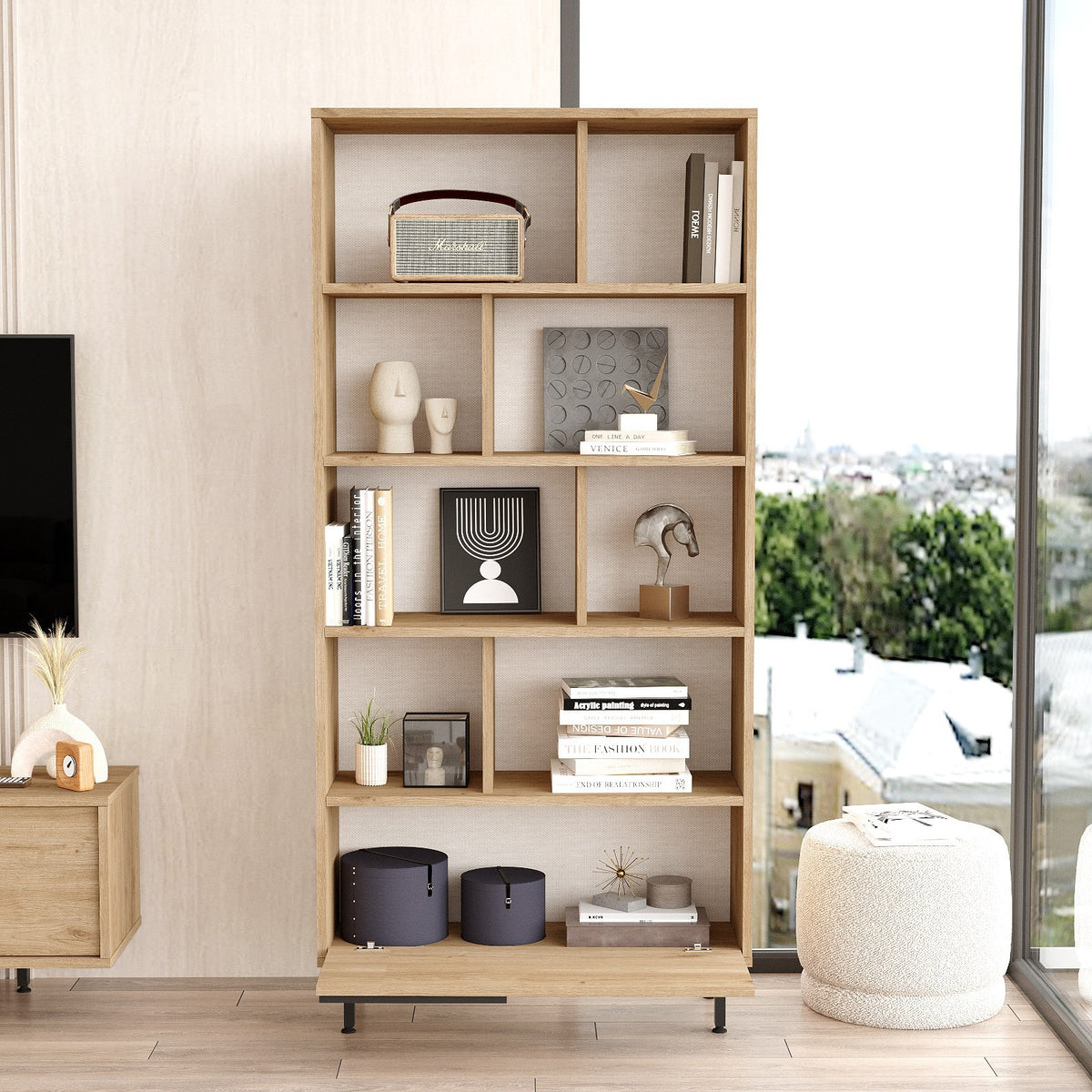 Βιβλιοθήκη Anopoli Καρυδί 83.9x29.5x175.6 εκ. Μελαμίνης