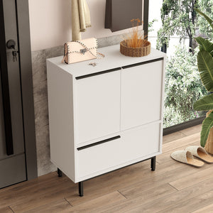 Παπουτσοθήκη Skourta Λευκό 74.8x35.5x90.4 εκ. Μελαμίνης