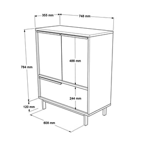 Παπουτσοθήκη Skourta Λευκό 74.8x35.5x90.4 εκ. Μελαμίνης