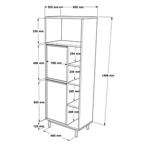Ντουλάπι Μπάνιου Mani Λευκό 60x35.5x161.6 εκ. Μελαμίνης