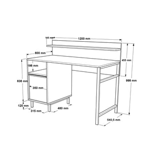 Γραφείο Megara Καρυδί 120x54.05x99.8 εκ. Μελαμίνης