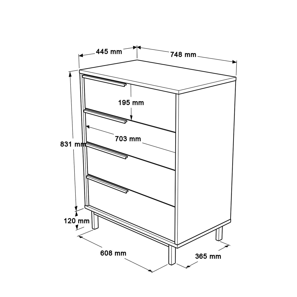 Συρταριέρα Anilio Καρυδί 74.8x44.5x95.1 εκ. Μελαμίνης