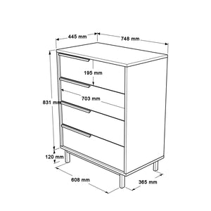 Συρταριέρα Anilio Καρυδί 74.8x44.5x95.1 εκ. Μελαμίνης