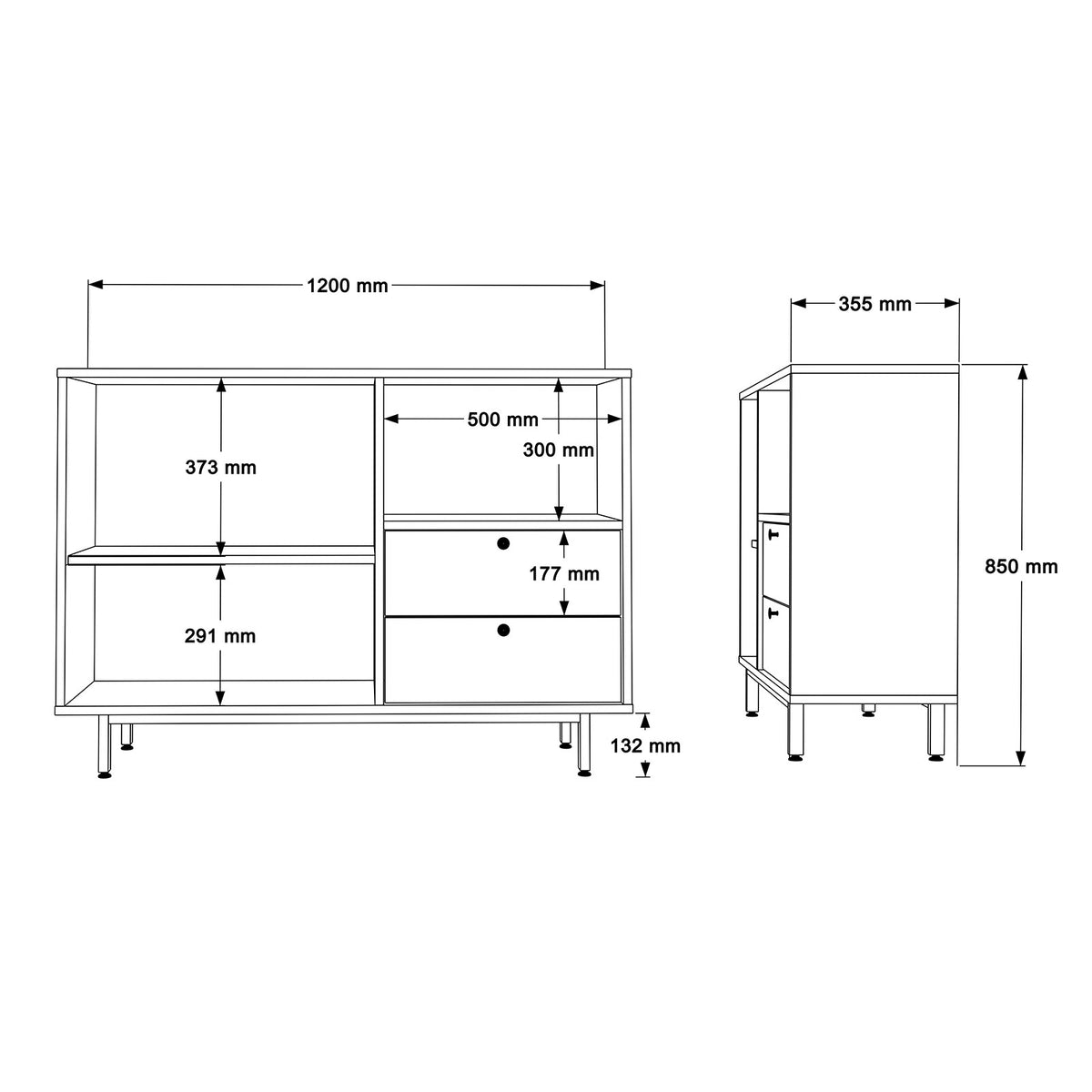 Στήλη Αποθήκευσης Kassiopi Δρυς - Λευκό 120x35.5x85 εκ. Μελαμίνης