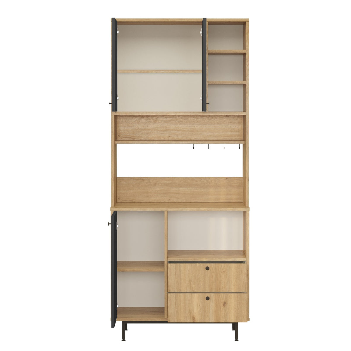 Στήλη Αποθήκευσης Katakolo Δρυς - Ανθρακί 88x35.5x205 εκ. Μελαμίνης