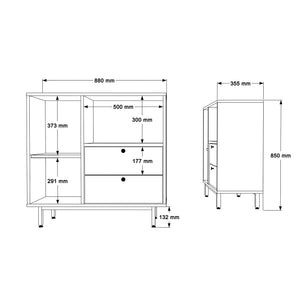 Στήλη Αποθήκευσης Karystos Δρυς - Πράσινο 88x35.5x85 εκ. Μελαμίνης