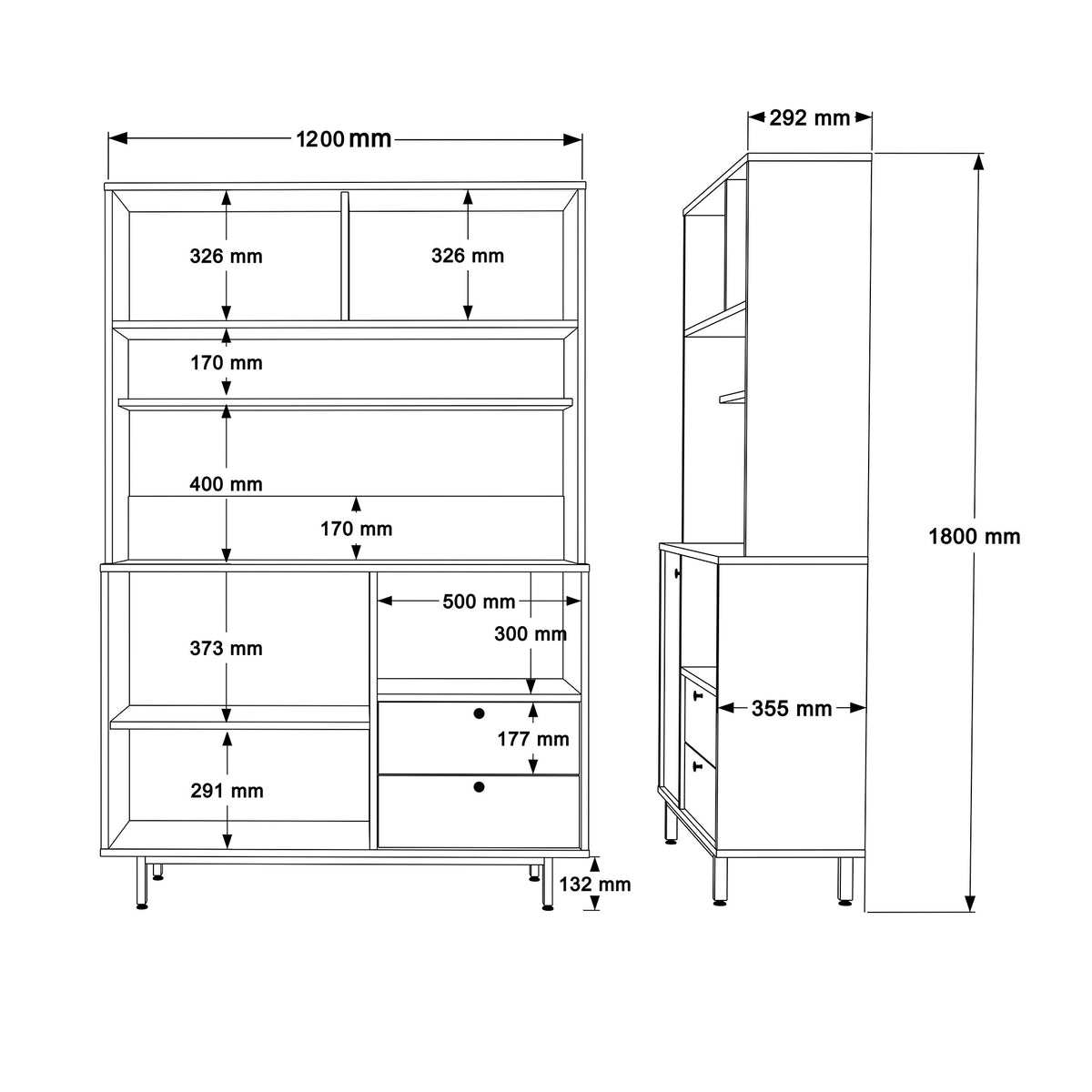 Στήλη Αποθήκευσης Kastoria Δρυς - Πράσινο 120x35.5x180 εκ. Μελαμίνης