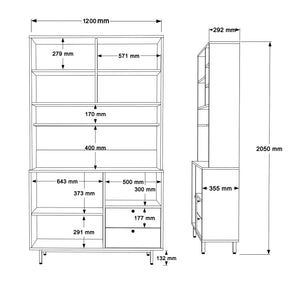 Στήλη Αποθήκευσης Nimborio Δρυς - Πράσινο 120x35.5x205 εκ. Μελαμίνης