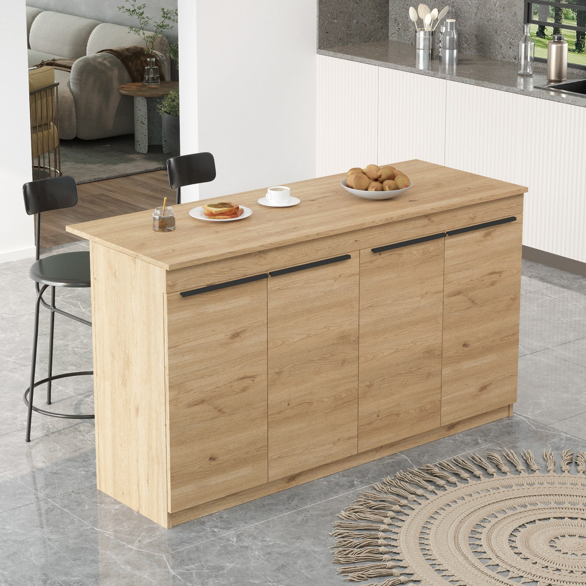 Τραπέζι Κουζίνας Lagia Δρυς 160x60x90 εκ. Μελαμίνης