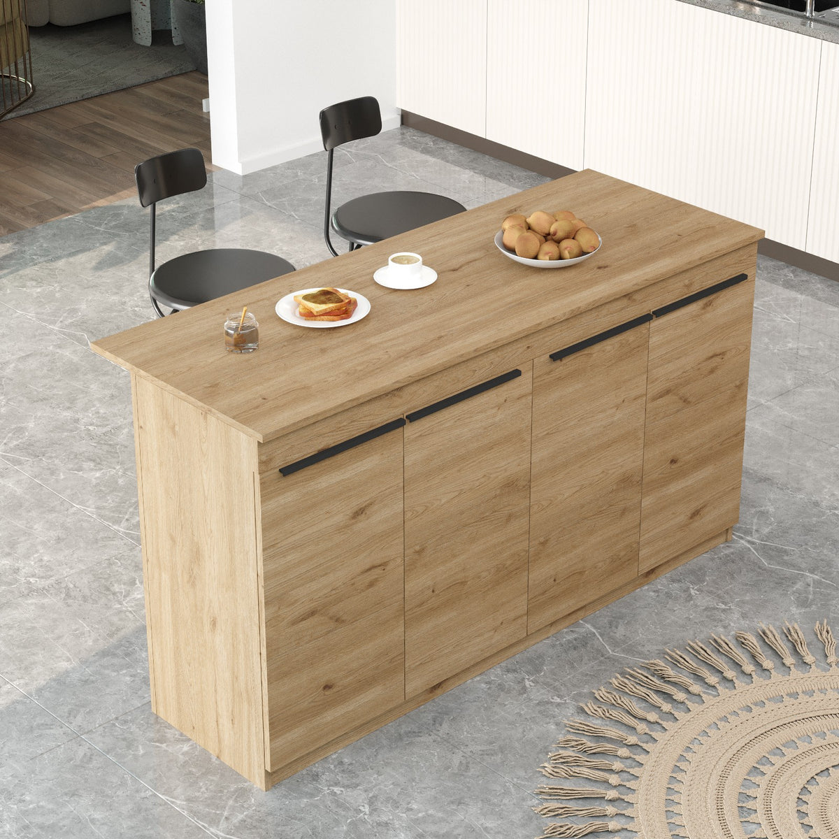 Τραπέζι Κουζίνας Lagia Δρυς 160x60x90 εκ. Μελαμίνης