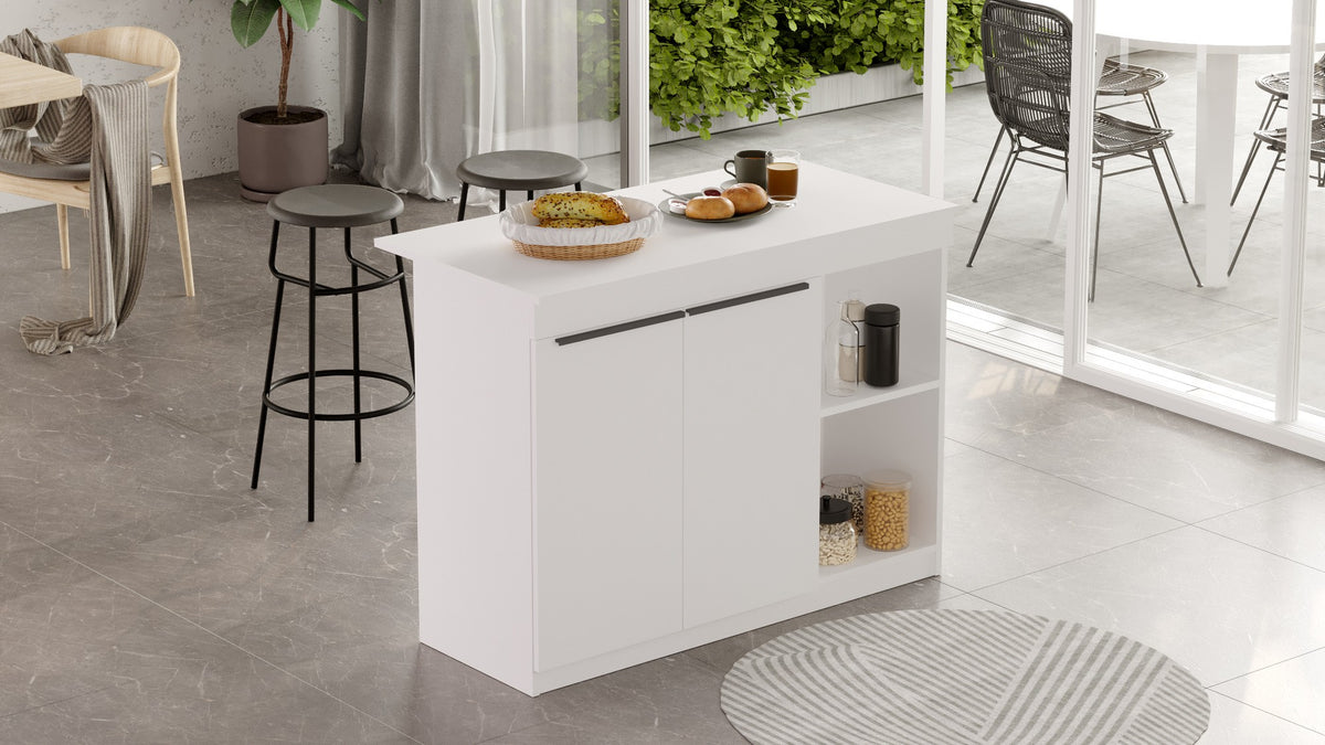 Τραπέζι Κουζίνας Lefkochori Λευκό 120x60x88.2 εκ. Μελαμίνης