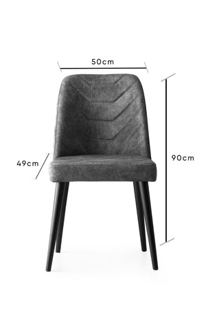 Σετ 2 Καρεκλών Agathonisi Ανθρακί 50x49x90 εκ.