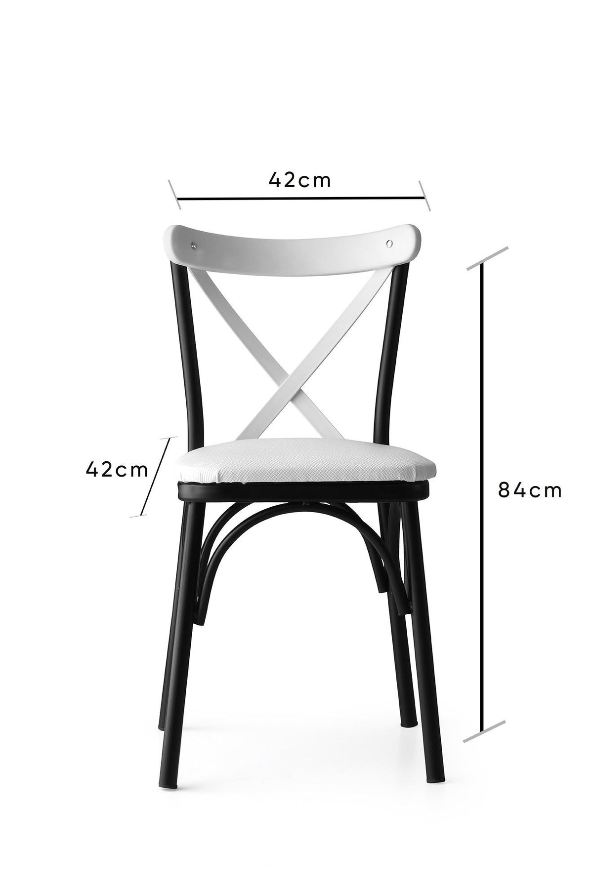 Σετ 4 Καρεκλών Lardos Λευκό 42x42x84 εκ. - Pakobazaar
