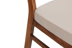 Σετ 2 Καρεκλών Leros Καρυδί - Μπεζ 41.5x43.5x86 εκ.