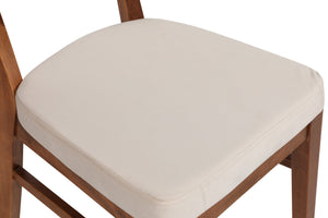 Σετ 2 Καρεκλών Leros Καρυδί - Μπεζ 41.5x43.5x86 εκ.