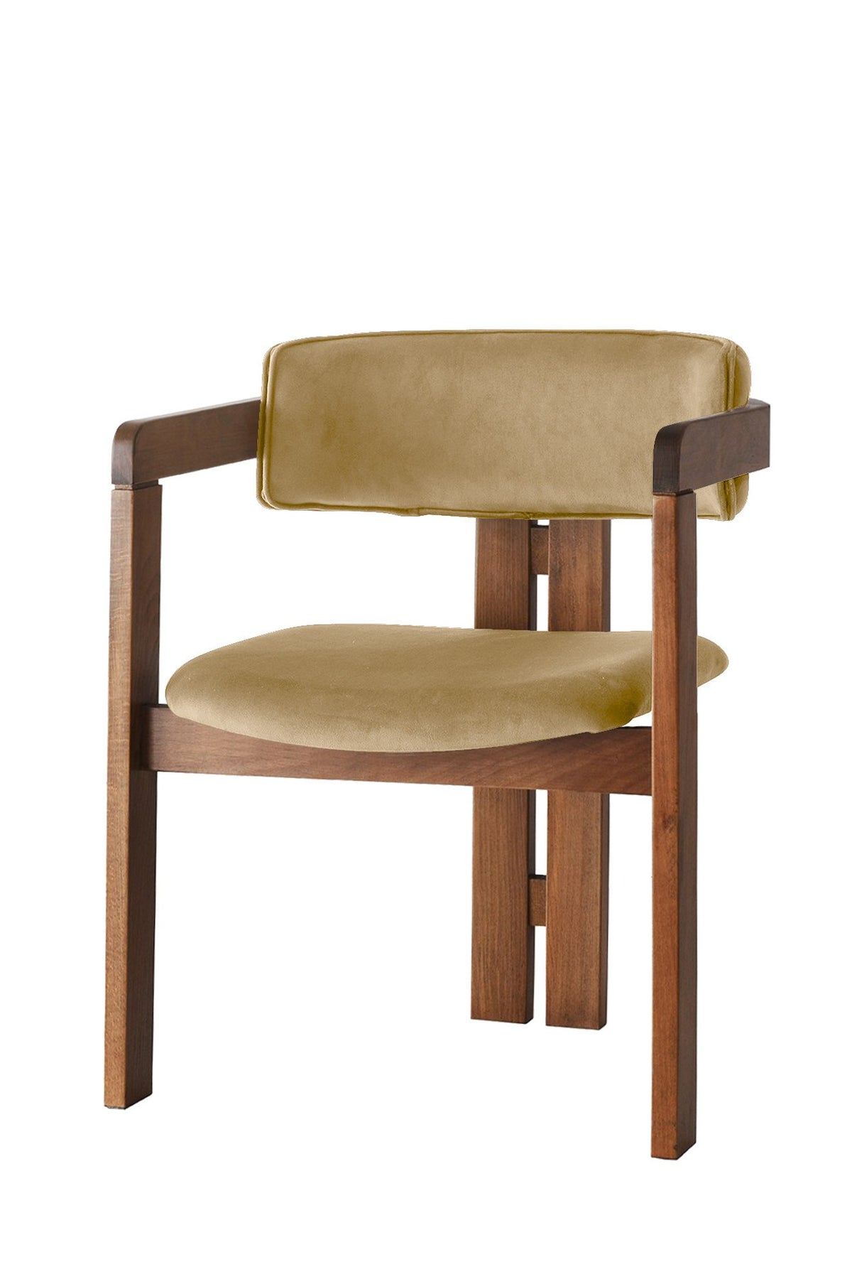 Καρέκλα Kos Καρυδί - Ανοιχτό Taupe 58x49x76 εκ.