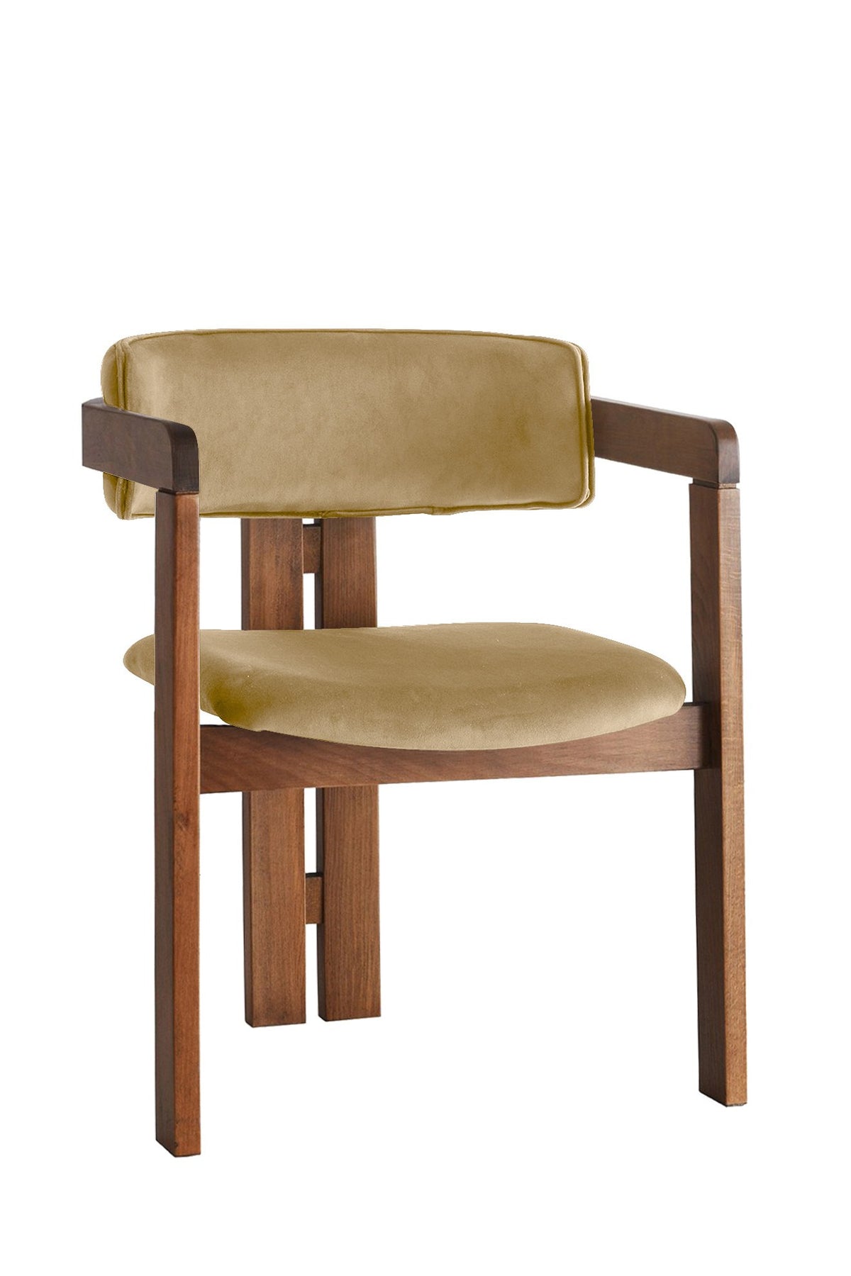 Καρέκλα Kos Καρυδί - Ανοιχτό Taupe 58x49x76 εκ.