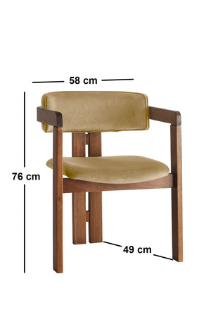 Καρέκλα Kos Καρυδί - Ανοιχτό Taupe 58x49x76 εκ.