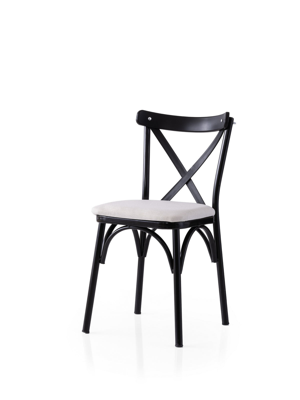 Σετ 2 Καρεκλών Lardos Μαύρο - Λευκό 42x40x81 εκ. - Pakobazaar
