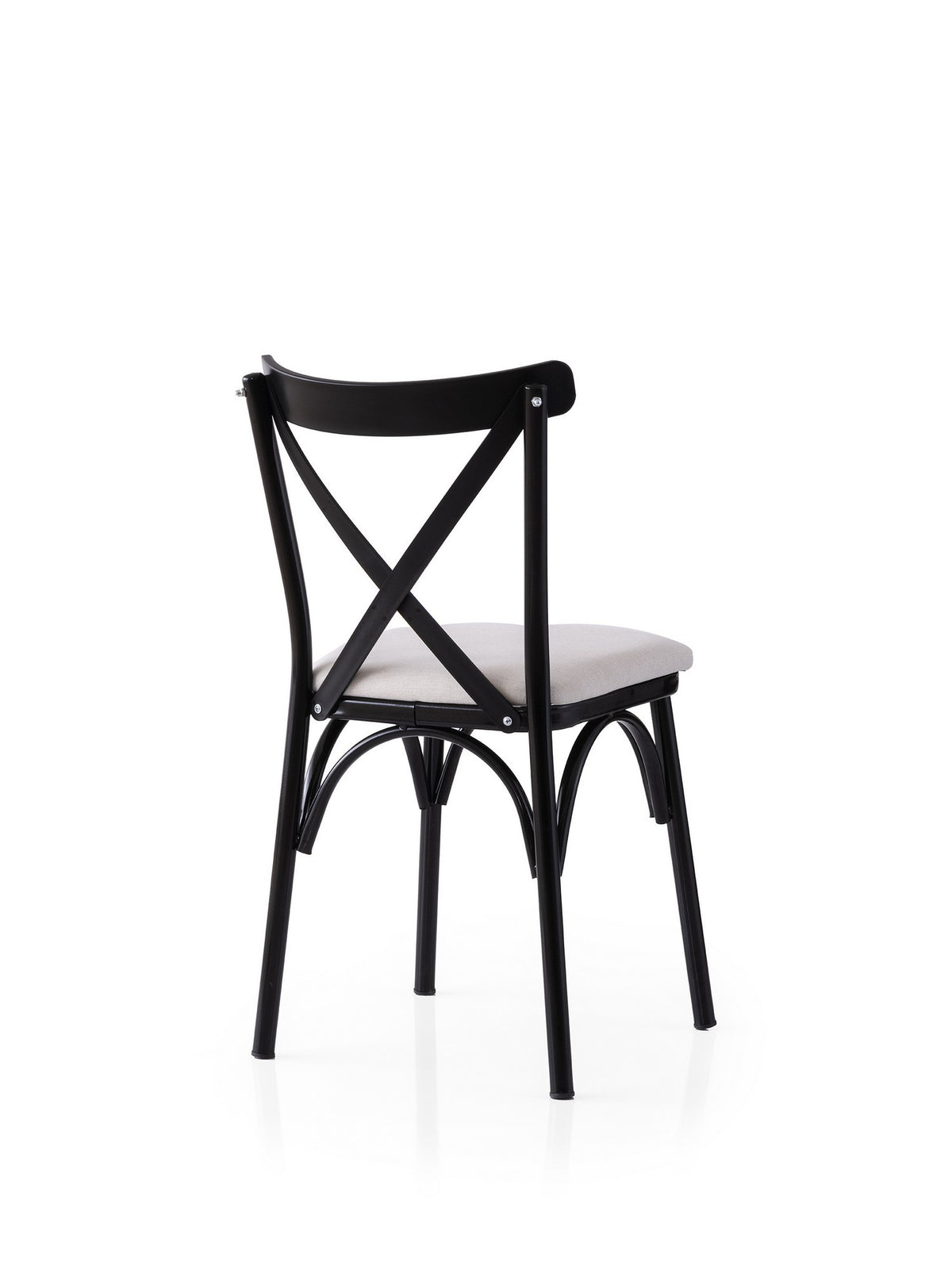 Σετ 2 Καρεκλών Lardos Μαύρο - Λευκό 42x40x81 εκ. - Pakobazaar