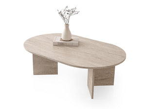 Τραπεζάκι Σαλονιού Renes Travertine 128x80x42 εκ. Μελαμίνης