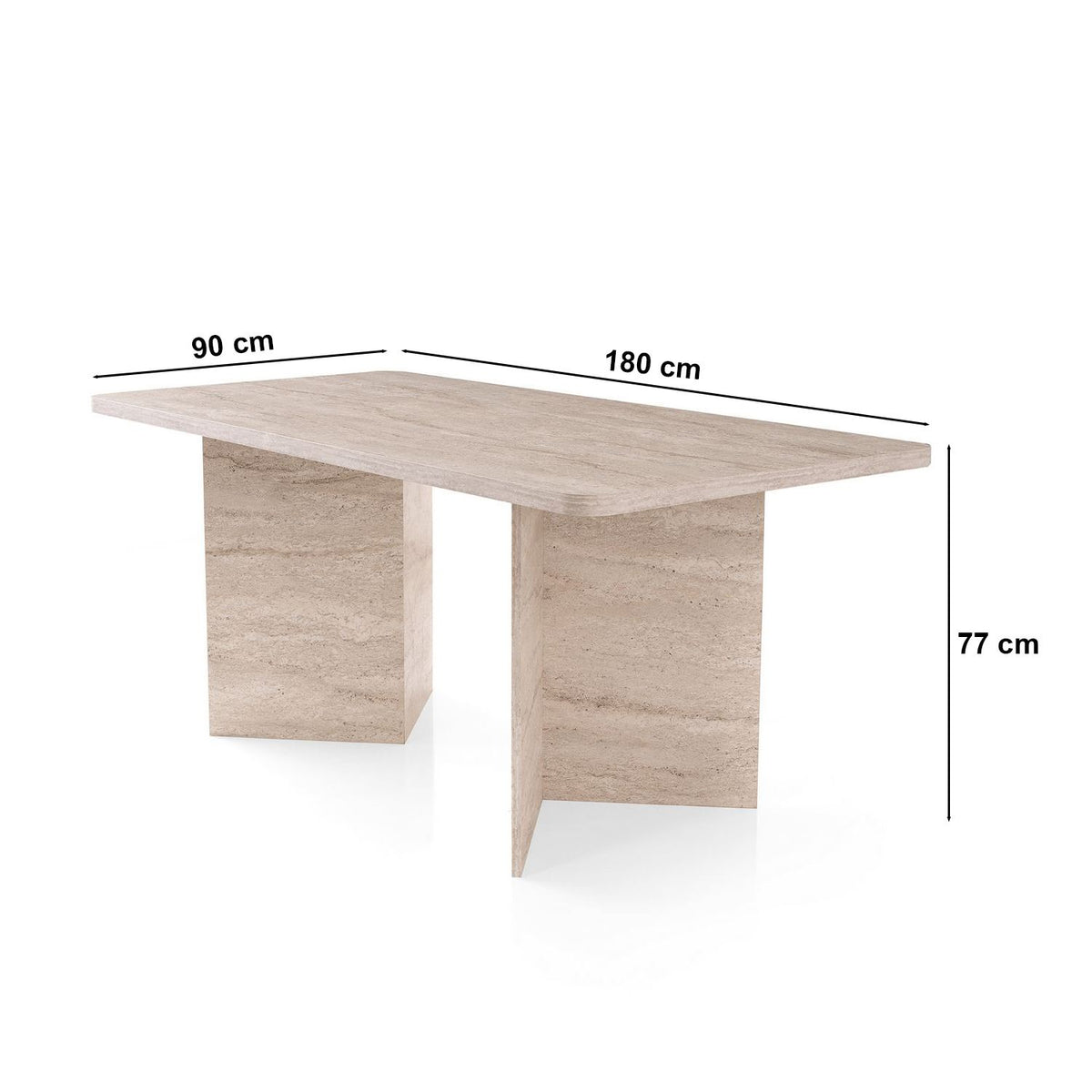 Τραπέζι Τραπεζαρίας Lafonissi Travertine 180x90x77 εκ. Μελαμίνης