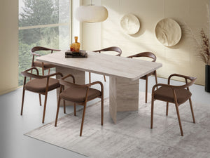 Τραπέζι Τραπεζαρίας Lafonissi Travertine 180x90x77 εκ. Μελαμίνης