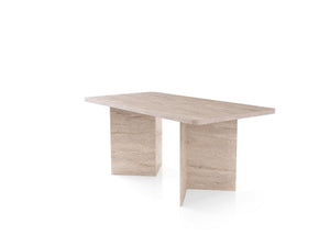 Τραπέζι Τραπεζαρίας Lafonissi Travertine 180x90x77 εκ. Μελαμίνης
