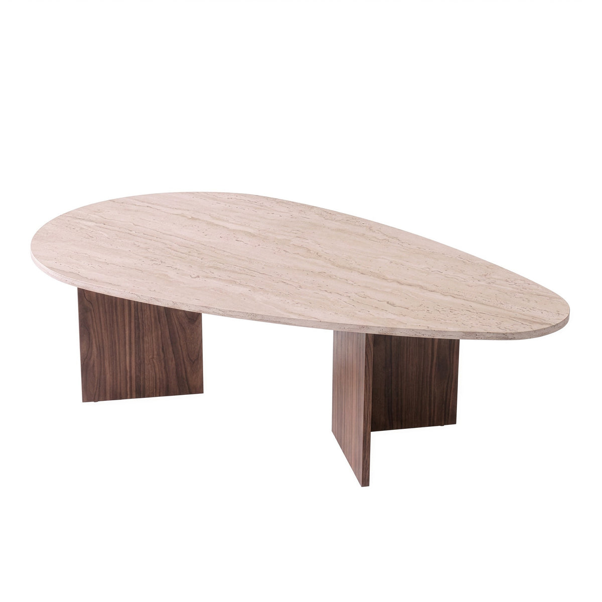 Τραπεζάκι Σαλονιού Pikermi Travertine - Καρυδί 139.5x79.5x42 εκ. Μελαμίνης
