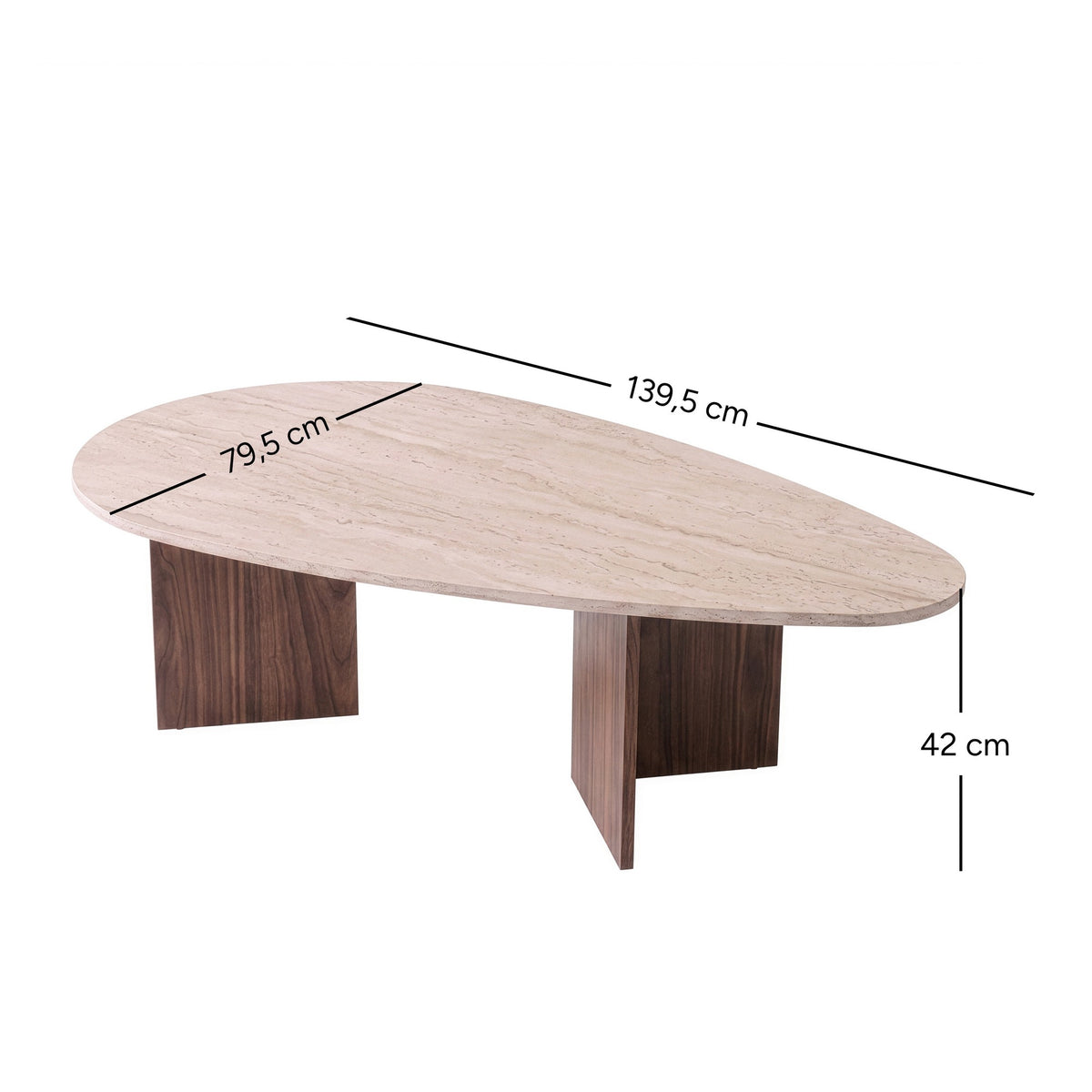 Τραπεζάκι Σαλονιού Pikermi Travertine - Καρυδί 139.5x79.5x42 εκ. Μελαμίνης