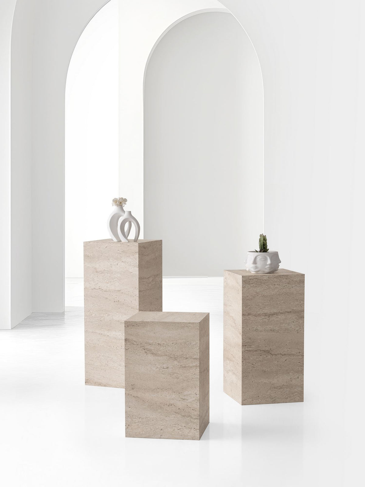 Βάση Φυτών Potamos Travertine 35x35x85 εκ. Μελαμίνης