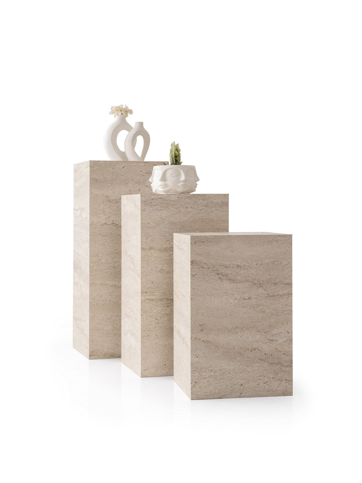Βάση Φυτών Potamos Travertine 35x35x85 εκ. Μελαμίνης