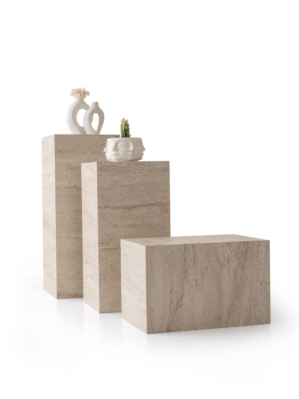 Βάση Φυτών Potamos Travertine 35x35x85 εκ. Μελαμίνης