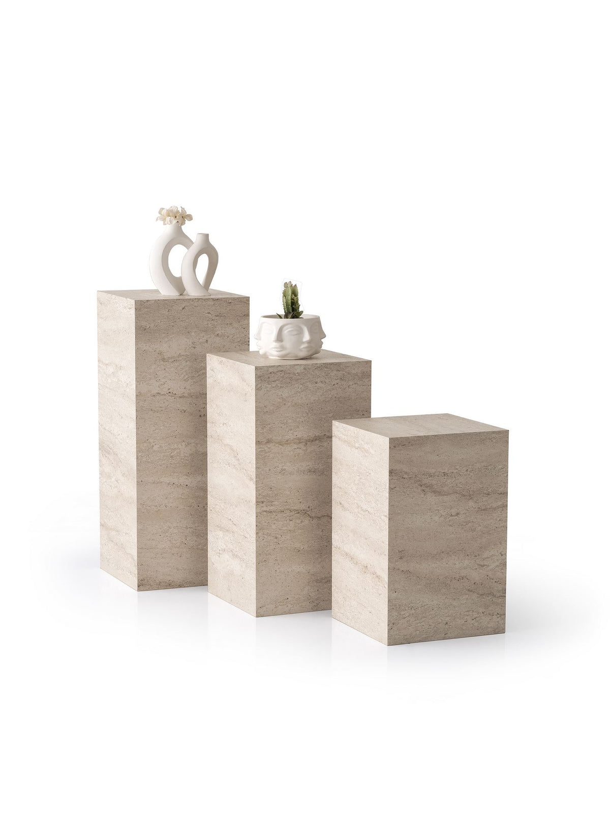 Βάση Φυτών Potamos Travertine 35x35x85 εκ. Μελαμίνης