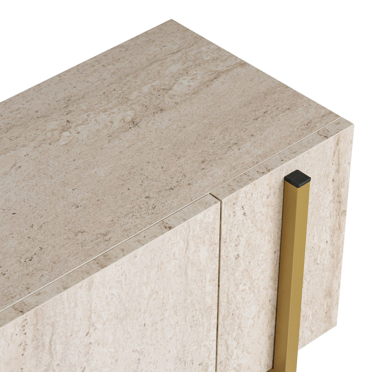 Έπιπλο Τηλεόρασης Kalloni Με Μεταλλικά Πόδια Travertine - Χρυσό 180x30x45 εκ. Μελαμίνης