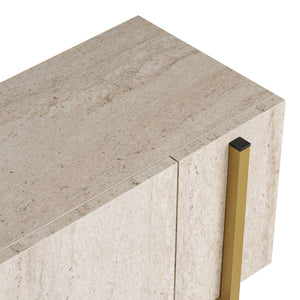 Έπιπλο Τηλεόρασης Kalloni Με Μεταλλικά Πόδια Travertine - Χρυσό 180x30x45 εκ. Μελαμίνης