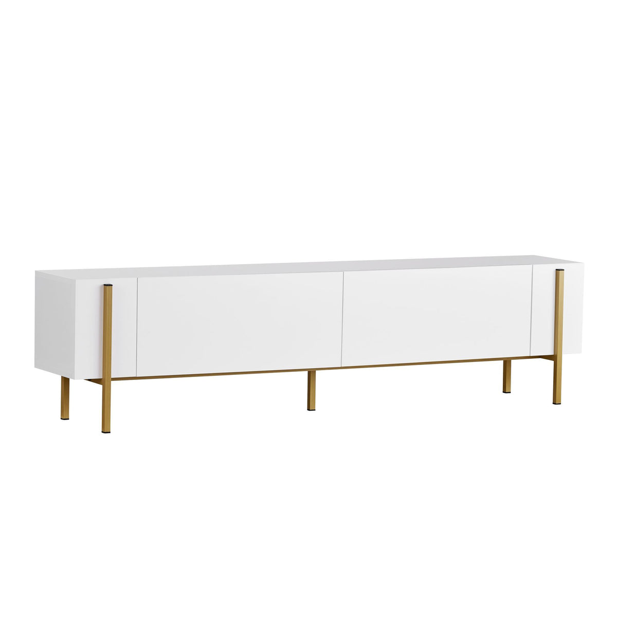 Έπιπλο Τηλεόρασης Kalloni Με Μεταλλικά Πόδια Λευκό - Χρυσό 180x30x45 εκ. Μελαμίνης