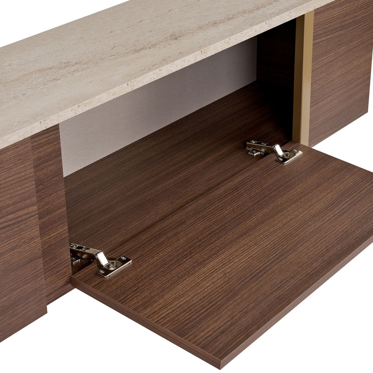 Έπιπλο Τηλεόρασης Seralia Travertine - Καρυδί Milano - Χρυσό 180x30x50 εκ. Μελαμίνης