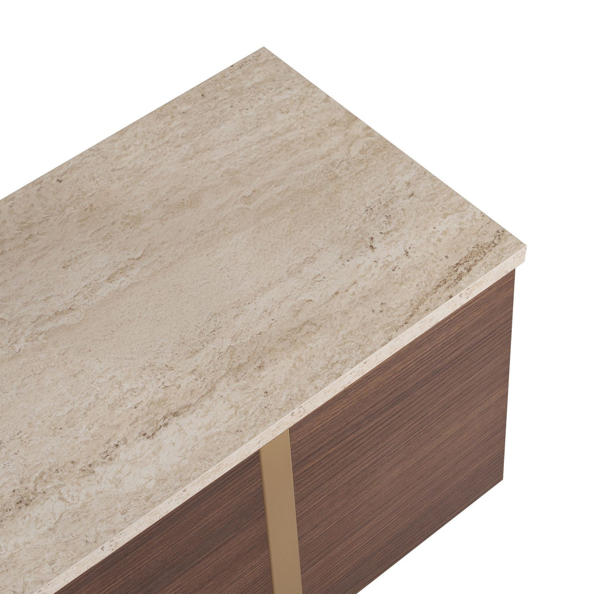 Έπιπλο Τηλεόρασης Seralia Travertine - Καρυδί Milano - Χρυσό 180x30x50 εκ. Μελαμίνης