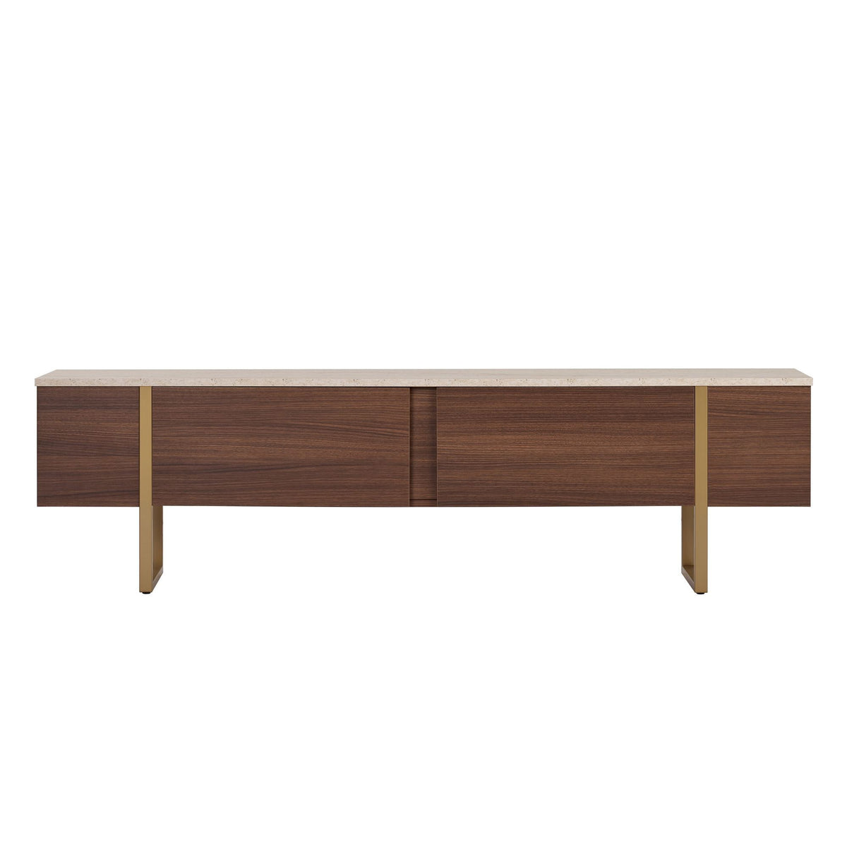 Έπιπλο Τηλεόρασης Seralia Travertine - Καρυδί Milano - Χρυσό 180x30x50 εκ. Μελαμίνης