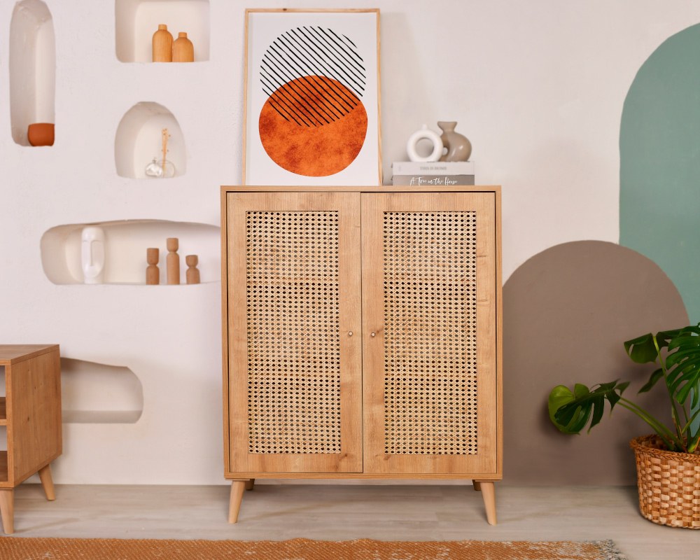 Μπουφές Pyrgaki Δρυς 40x40x110 εκ. Μασίφ Ξύλου
