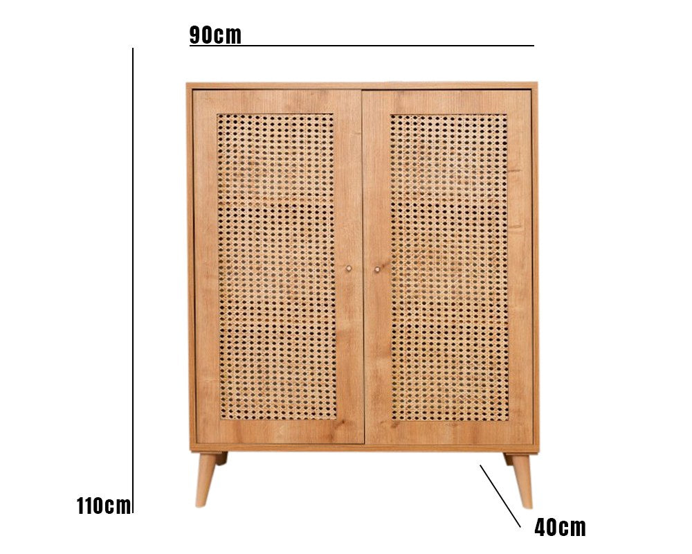 Μπουφές Pyrgaki Δρυς 40x40x110 εκ. Μασίφ Ξύλου