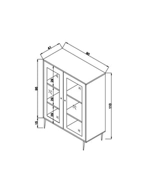 Μπουφές Pyrgaki Δρυς 40x40x110 εκ. Μασίφ Ξύλου
