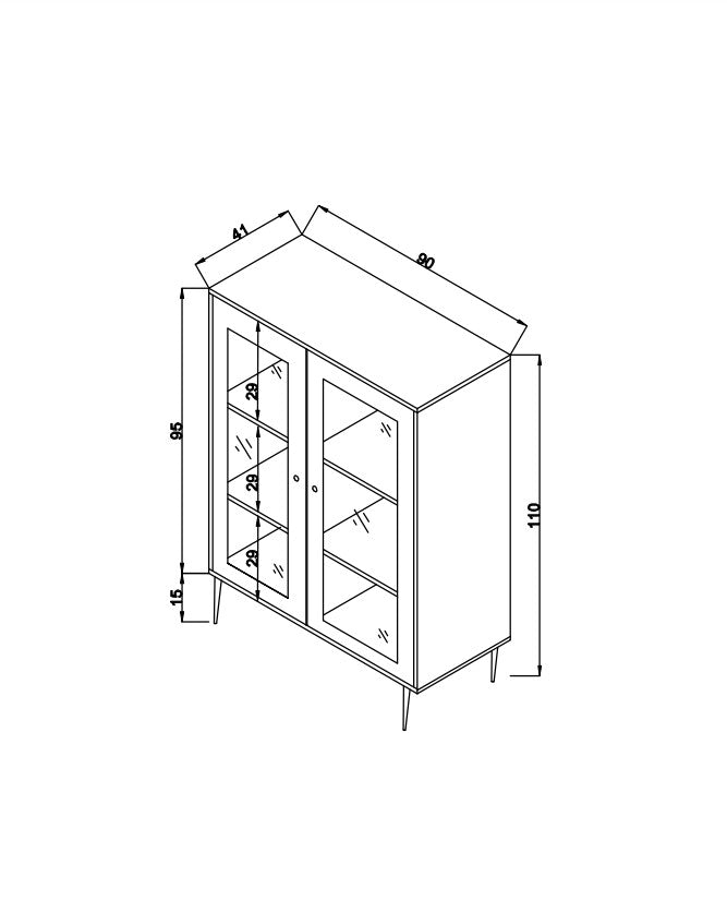 Μπουφές Pyrgaki Δρυς 40x40x110 εκ. Μασίφ Ξύλου