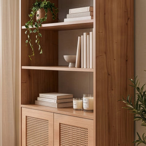 Βιβλιοθήκη Pyrgaki Δρυς 90x41x156.6 εκ. Μασίφ Ξύλου