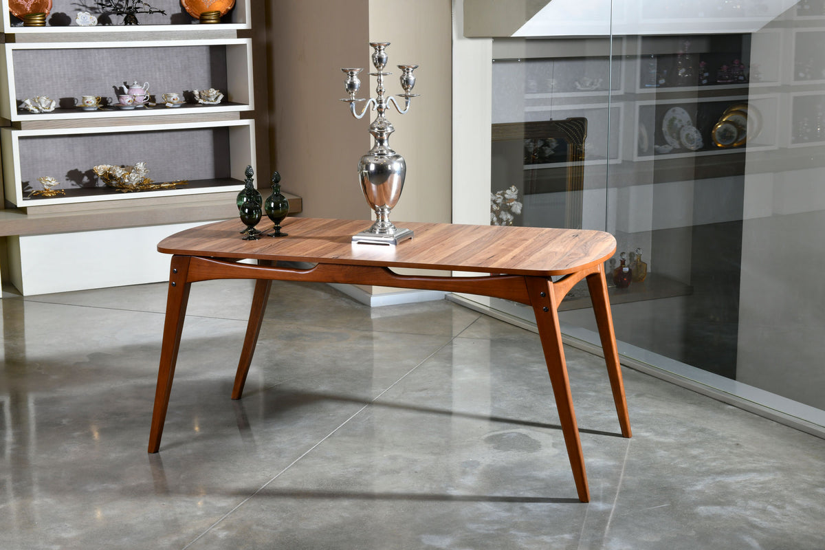 Τραπέζι Τραπεζαρίας Saria Καρυδί 160x80x75 εκ. Μελαμίνης