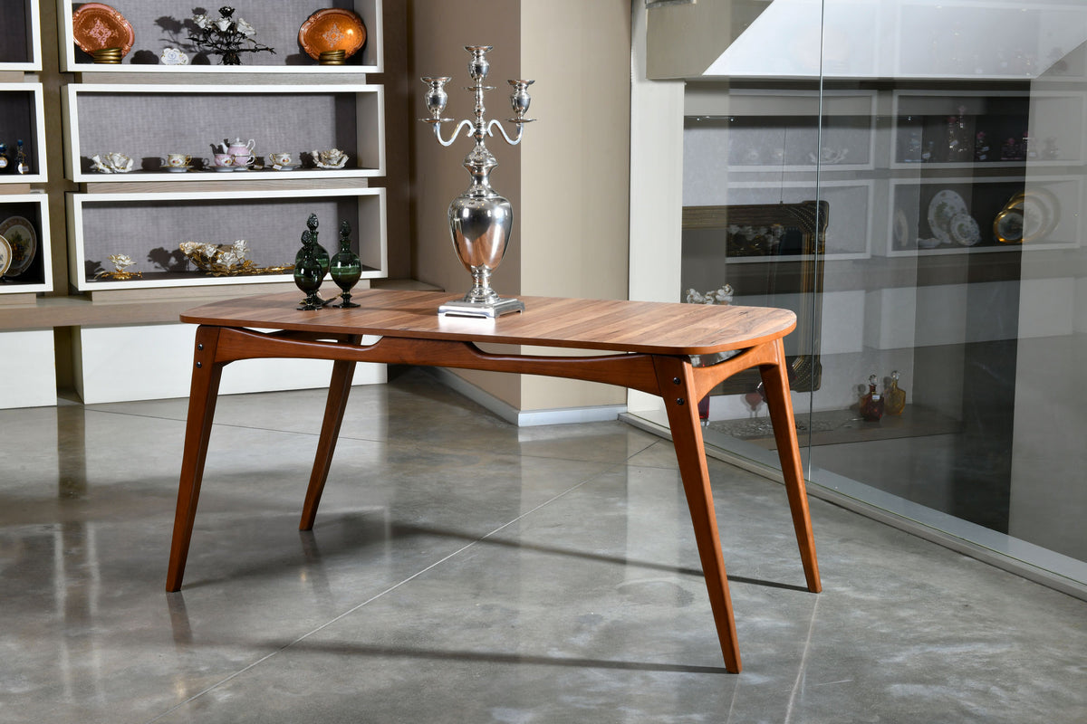 Τραπέζι Τραπεζαρίας Saria Καρυδί 160x80x75 εκ. Μελαμίνης
