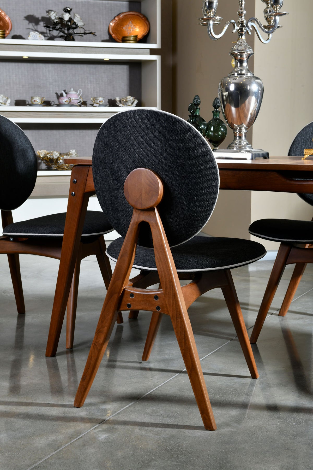 Σετ Τραπεζαρίας 5τμχ Saria Ανθρακί 160x80x75 εκ. Μελαμίνης