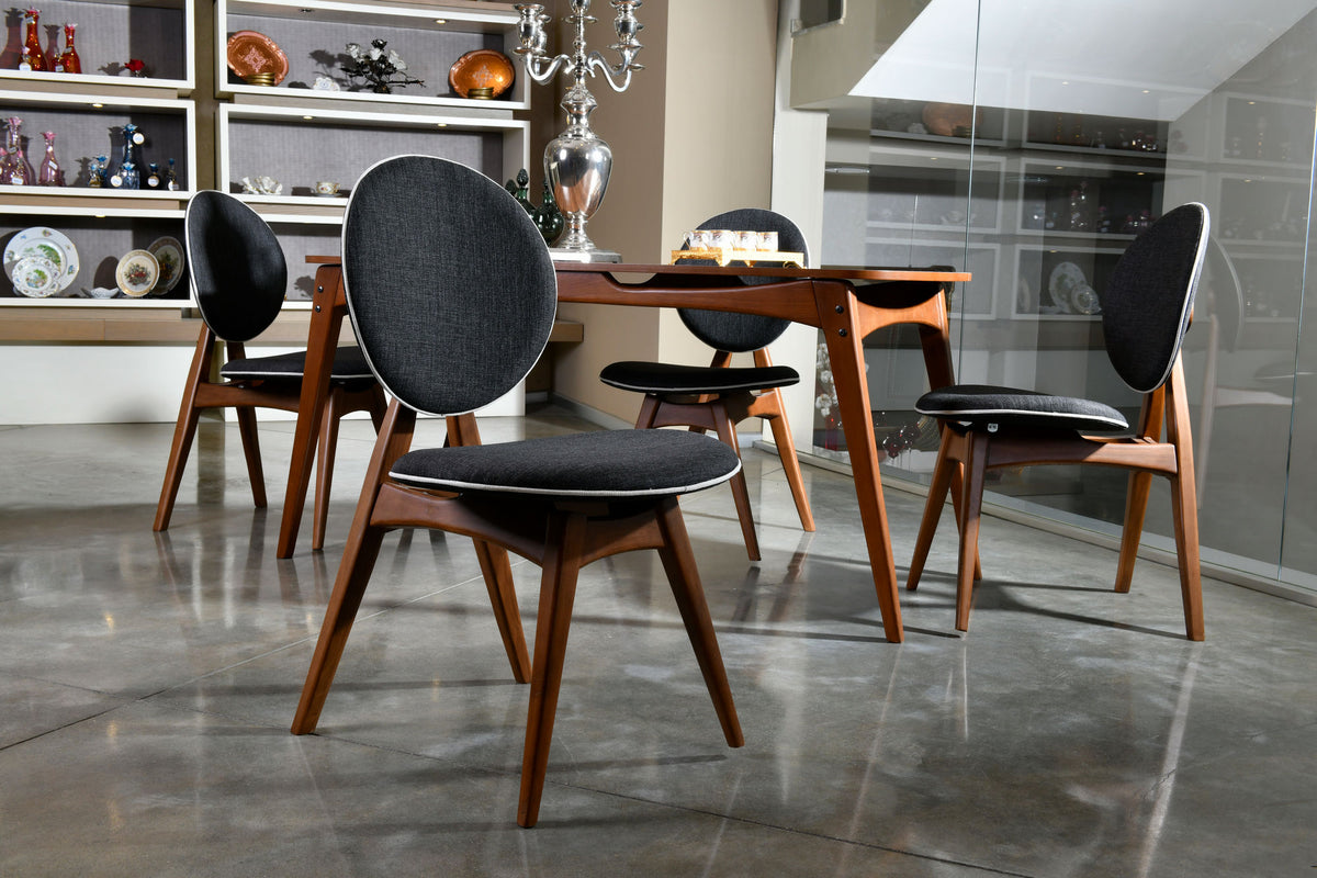 Σετ Τραπεζαρίας 5τμχ Saria Ανθρακί 160x80x75 εκ. Μελαμίνης