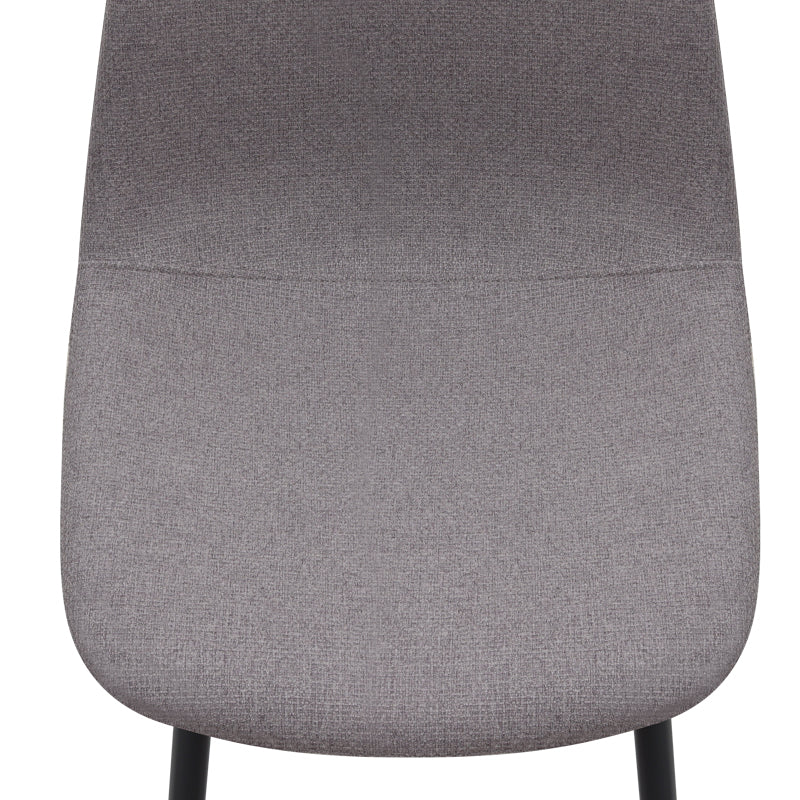 Καρέκλα τραπεζαρίας Iris  ανοιχτό μπεζ ύφασμα - μεταλλικό μαύρο πόδι 43x50x85εκ.